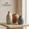 Foundmaja™ Artisan Ceramic Vase Trio