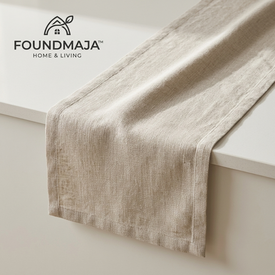 Foundmaja™ Natural Linen-Style Table Runner