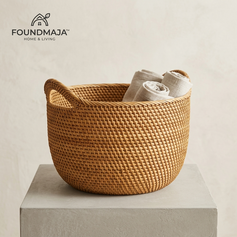 Foundmaja™ Handwoven Round Storage Basket