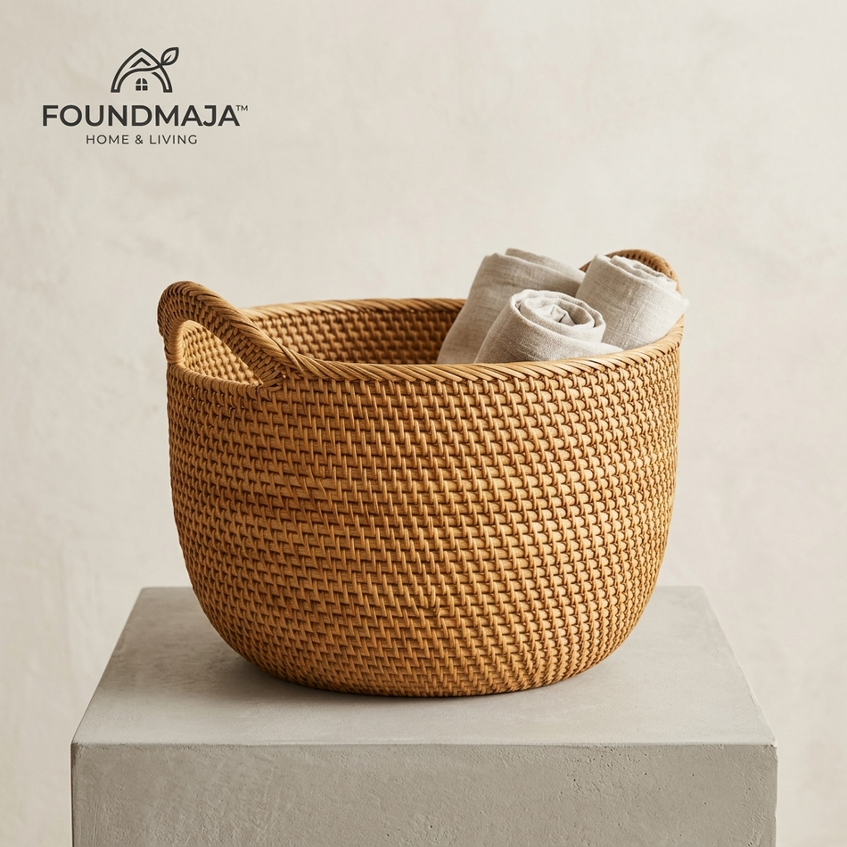 Foundmaja™ Handwoven Round Storage Basket
